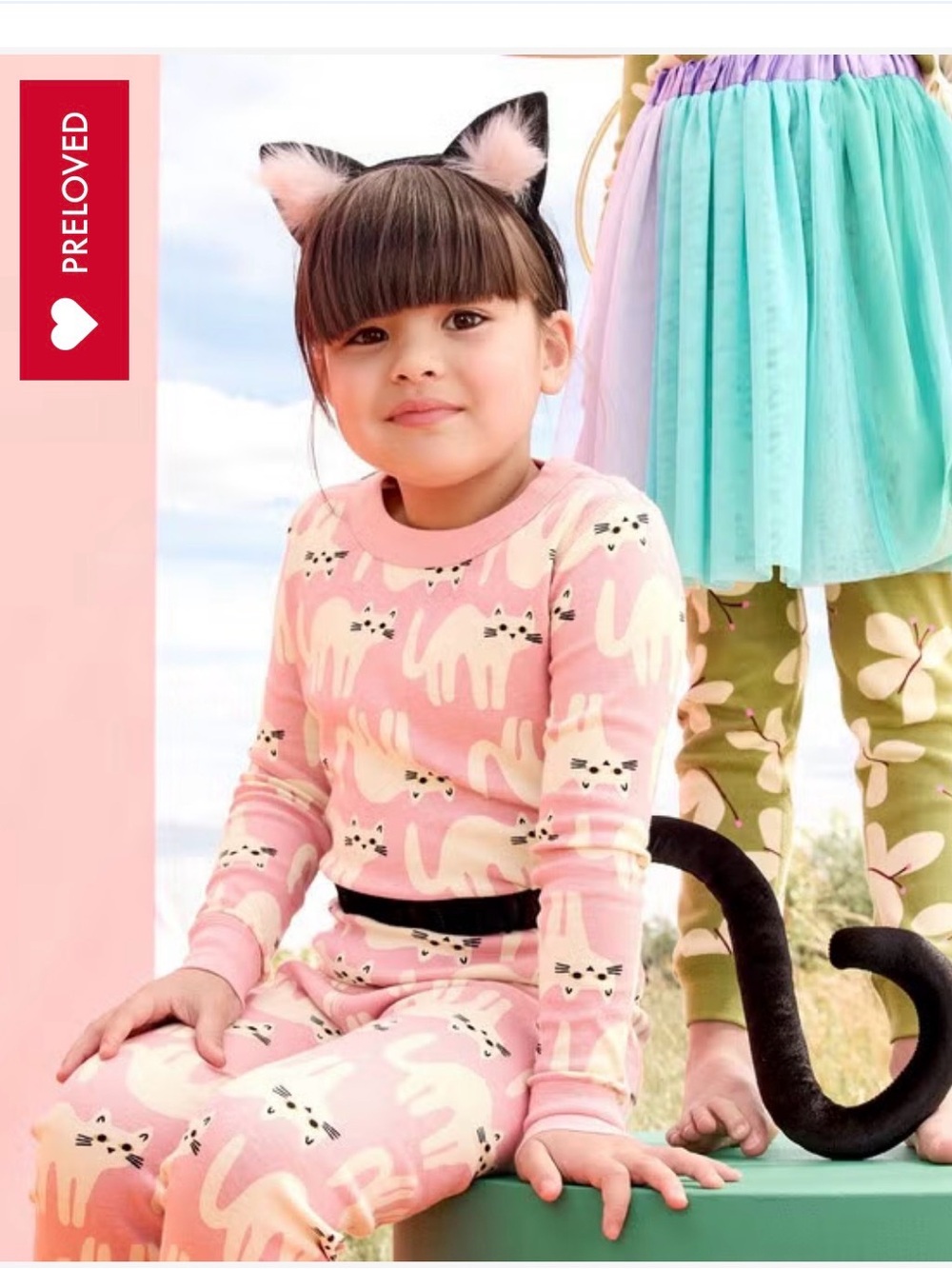 Hanna Andersson organic cotton pink cats pajamas size 8